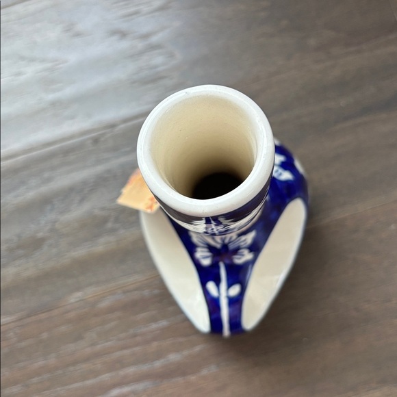 Ceramique Handcrafted in India,unique abstract shape,ceramic royal blue vase - Picture 7 of 12